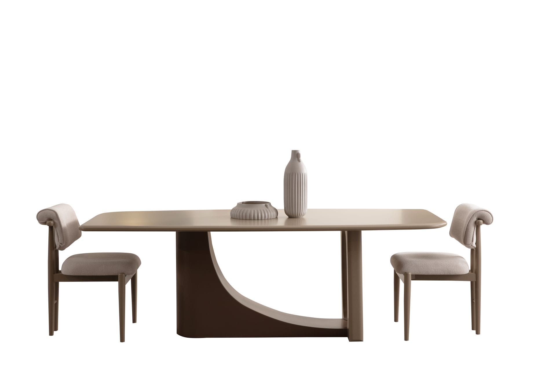 Luksusowe Krzesło Tapicerowane ASTORIA DINING – walcowate oparcie, szerokie siedzisko 63 cm, drewniana podstawa - obrazek 5