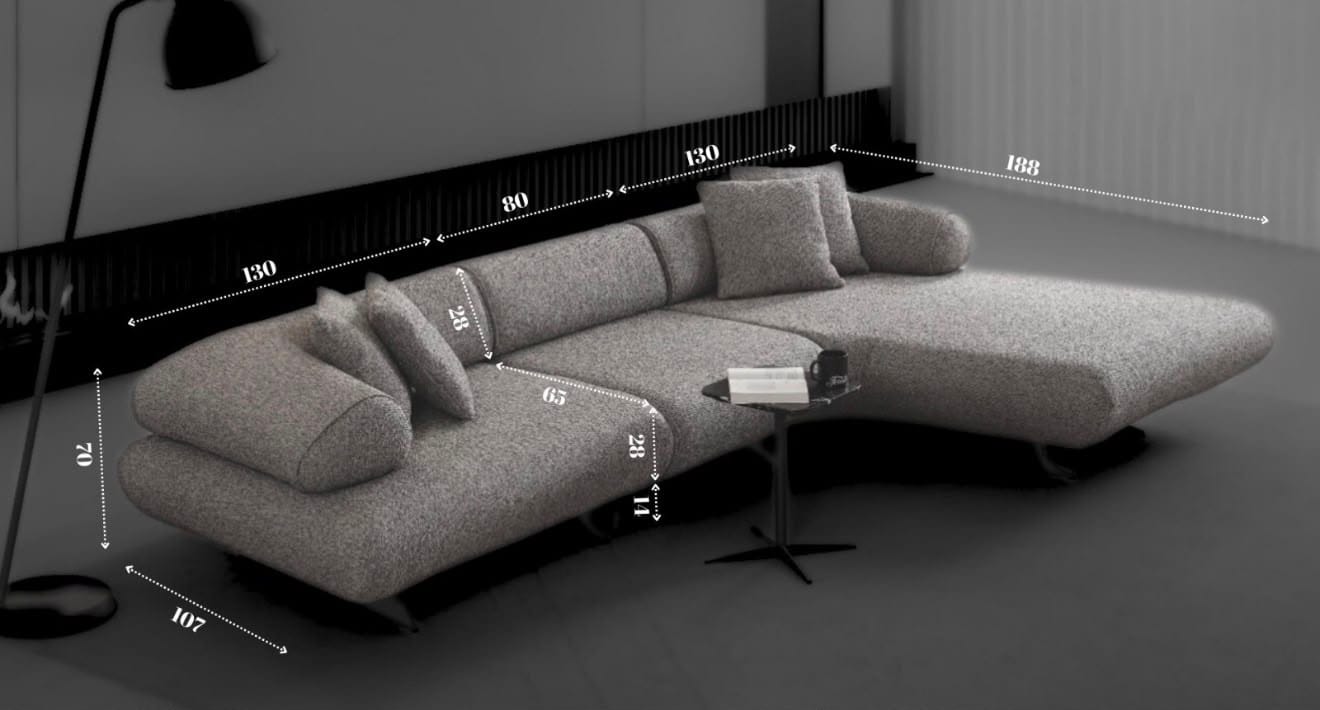 Kolekcja Modułowa JOVEN – obłe formy, wysokość 70 cm, moduł Relax 188 cm, cennik modułów - obrazek 3