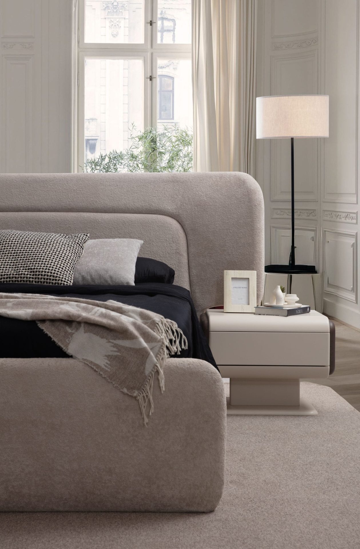 Ekskluzywne Łóżko Tapicerowane LUNAR BED – wezgłowie 113 cm, rama Soft-Edges, długość 250 cm - obrazek 5