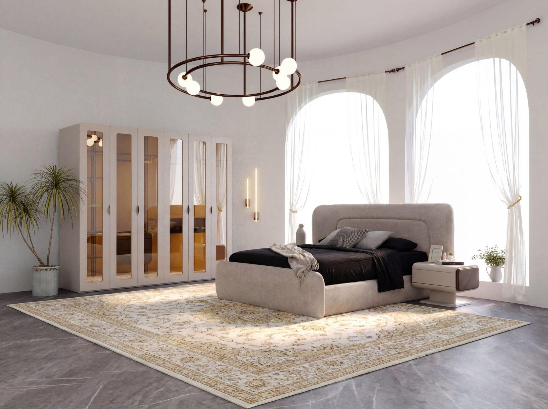 Ekskluzywne Łóżko Tapicerowane LUNAR BED – wezgłowie 113 cm, rama Soft-Edges, długość 250 cm
