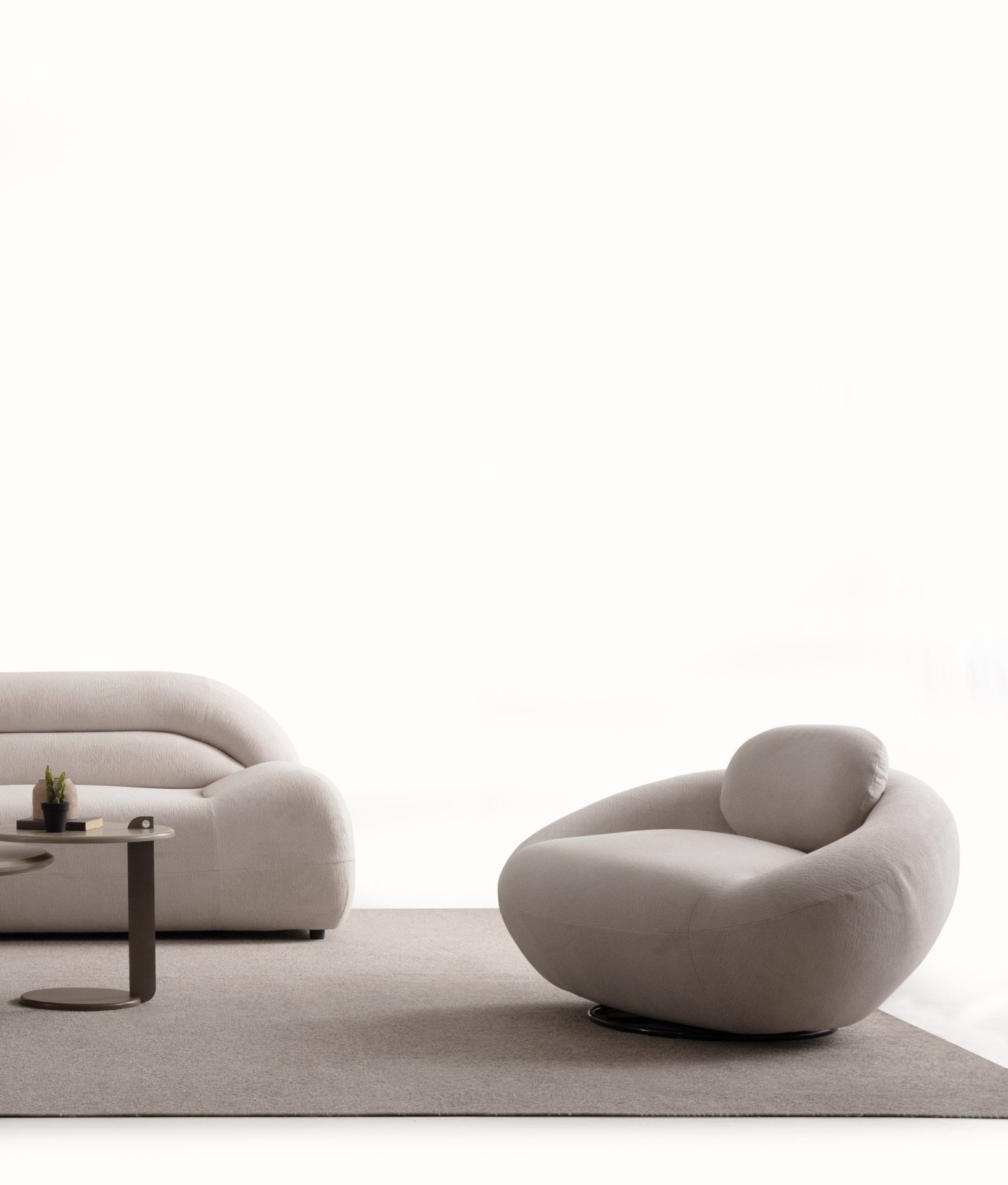 Rzeźbiarski Fotel Obrotowy ASTORIA SWIVEL – 120 cm, forma kokonu, mechanizm 360° - obrazek 12