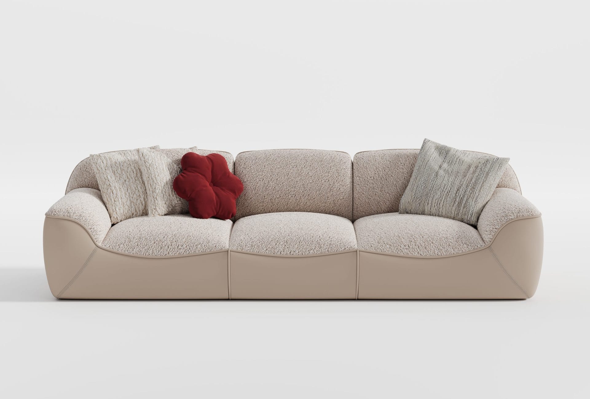 Zestaw Wypoczynkowy NAZU – sofa 4-osobowa (280 cm), sofa 3-osobowa (250 cm), fotel wiśniowy (90 cm) - obrazek 8
