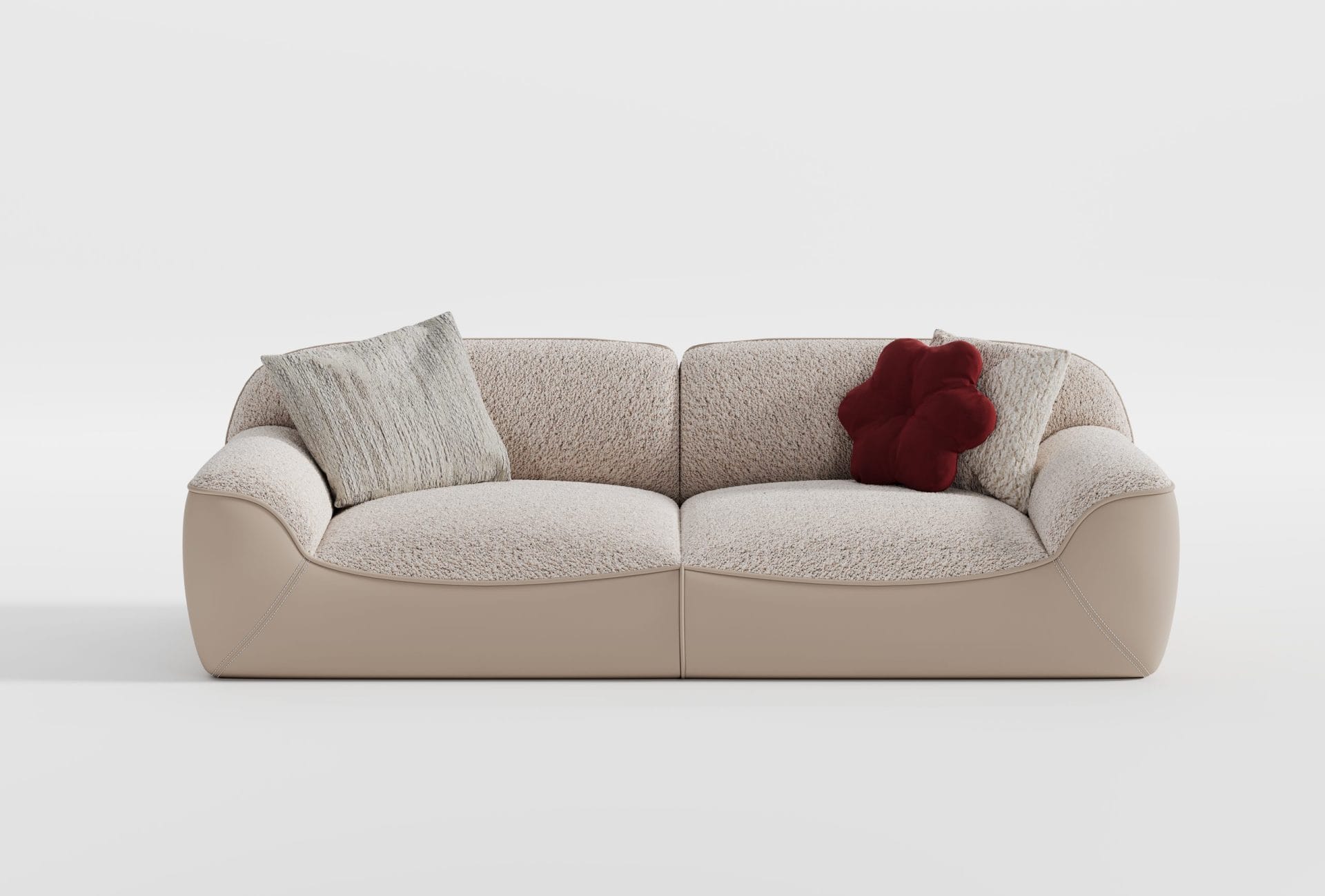 Zestaw Wypoczynkowy NAZU – sofa 4-osobowa (280 cm), sofa 3-osobowa (250 cm), fotel wiśniowy (90 cm) - obrazek 9