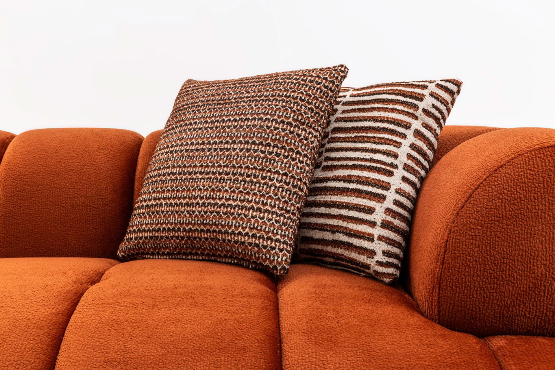 Sofa 4-osobowa MOON LIFE – detale ze skóry bydlęcej AMAZON FR, szerokość 270 cm, segmenty chmurowe - obrazek 8
