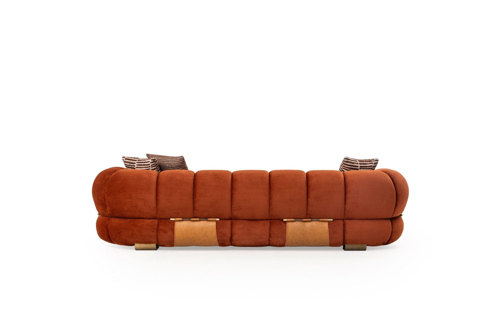 Sofa 4-osobowa MOON LIFE – detale ze skóry bydlęcej AMAZON FR, szerokość 270 cm, segmenty chmurowe - obrazek 17