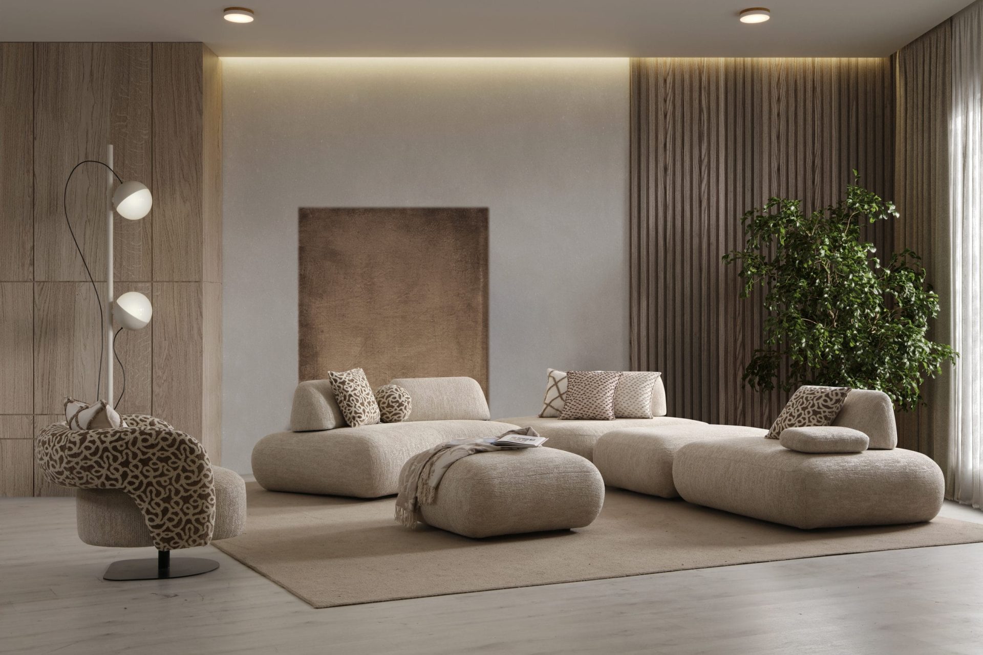Narożnik Modułowy NORA – linia Modern Organic, głębokość 120 cm - obrazek 6