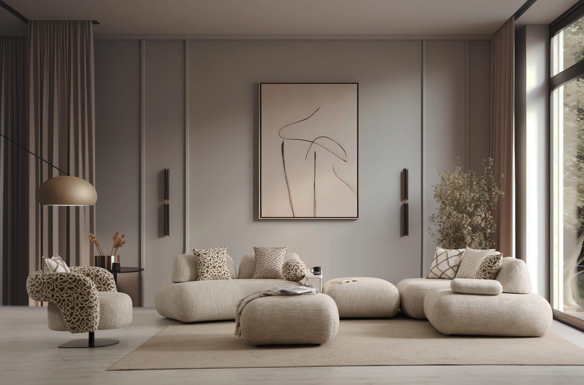 Narożnik Modułowy NORA – linia Modern Organic, głębokość 120 cm - obrazek 13