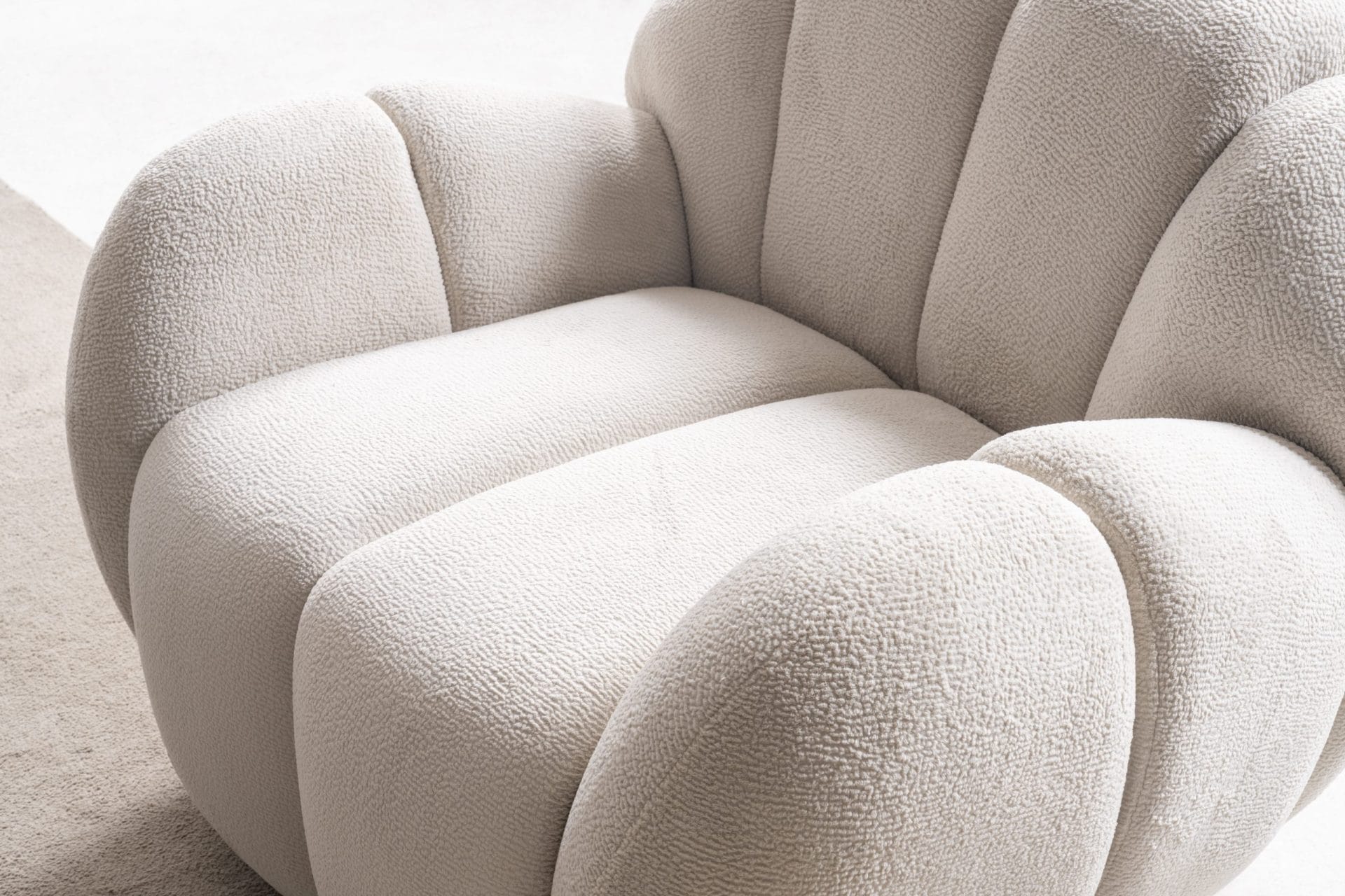 Fotel Luxury Channeled – wykończenie segmentowe, szerokość 110 cm, styl Modern Luxury - obrazek 3
