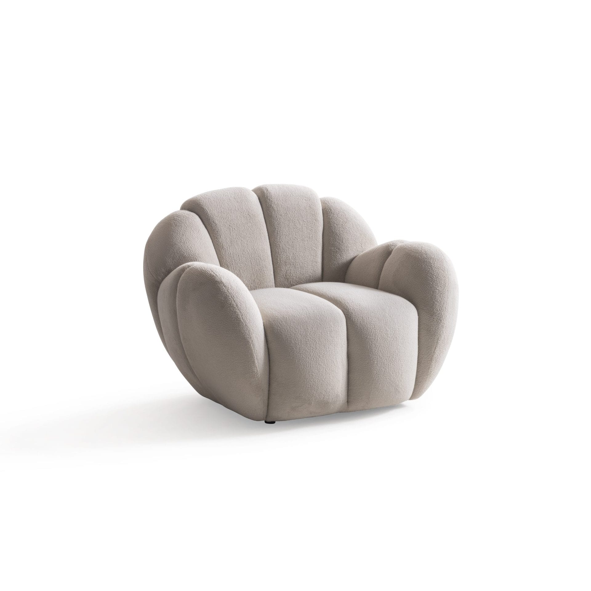 Fotel Luxury Channeled – wykończenie segmentowe, szerokość 110 cm, styl Modern Luxury